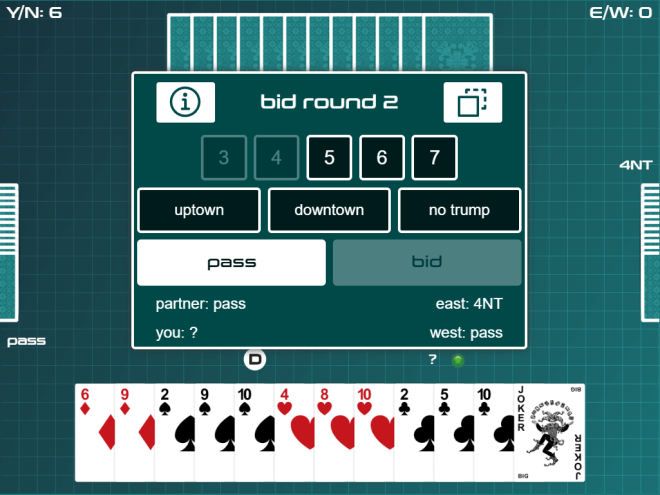 Bid Whist gameplay screenshot